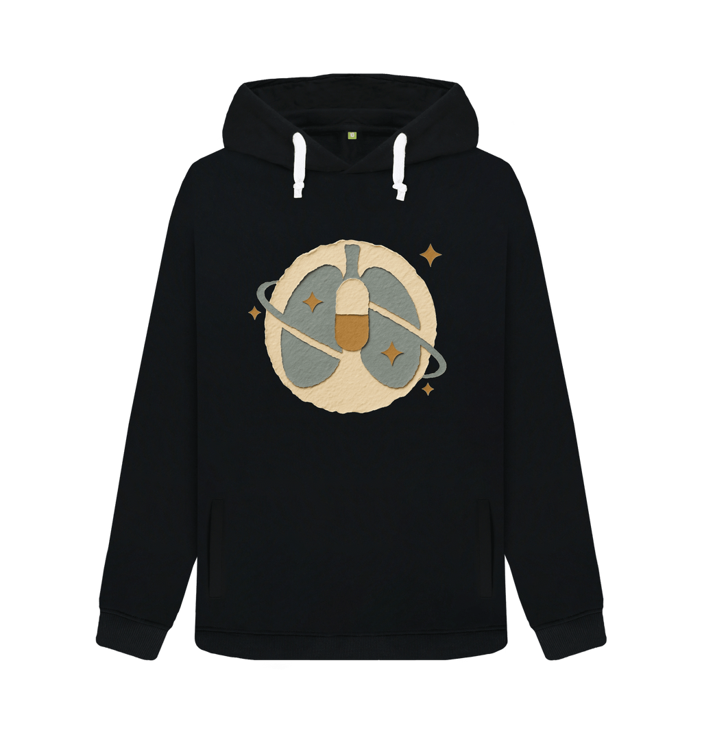 Black Printed Sweater Front