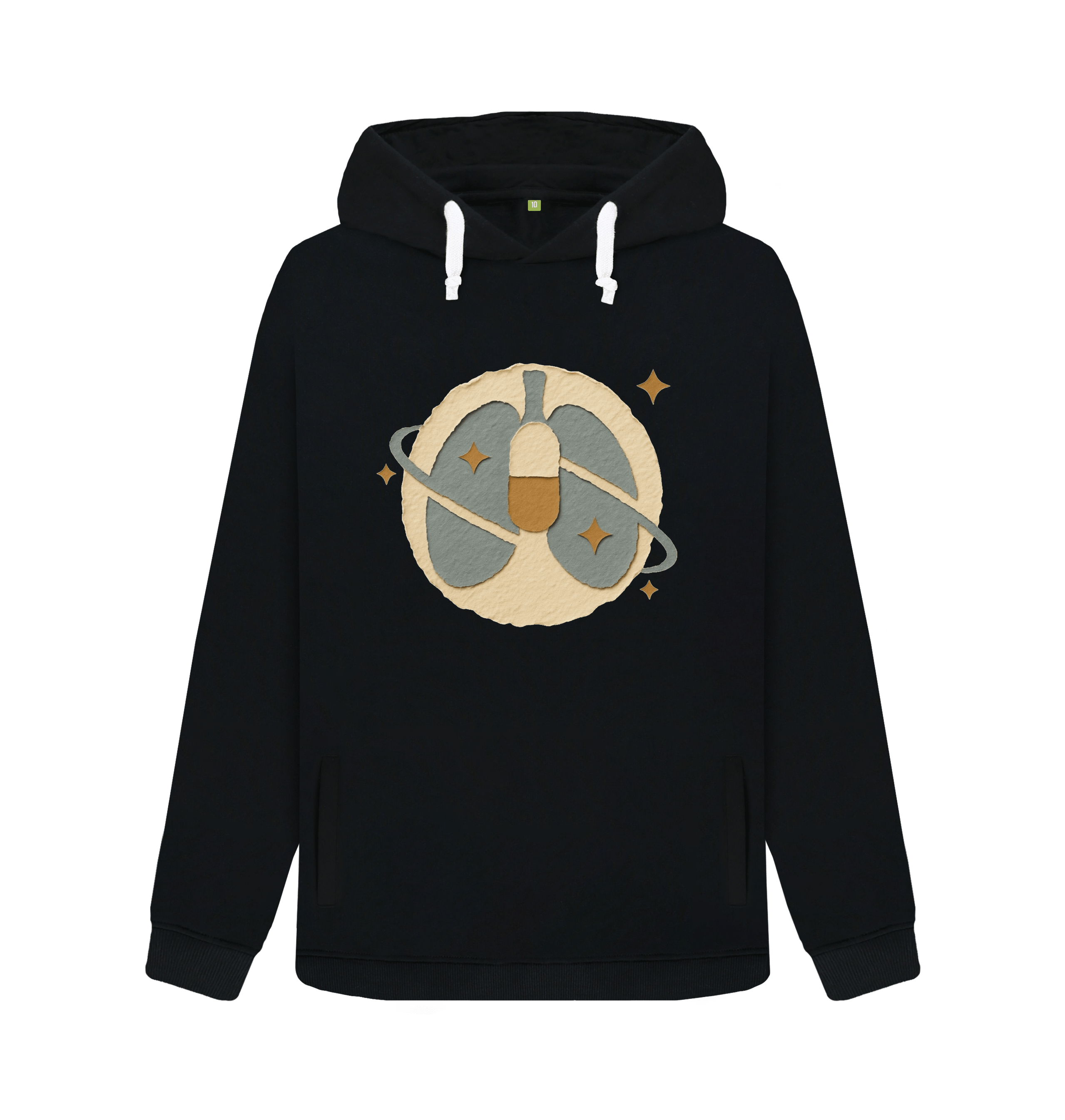 Black Printed Sweater Front