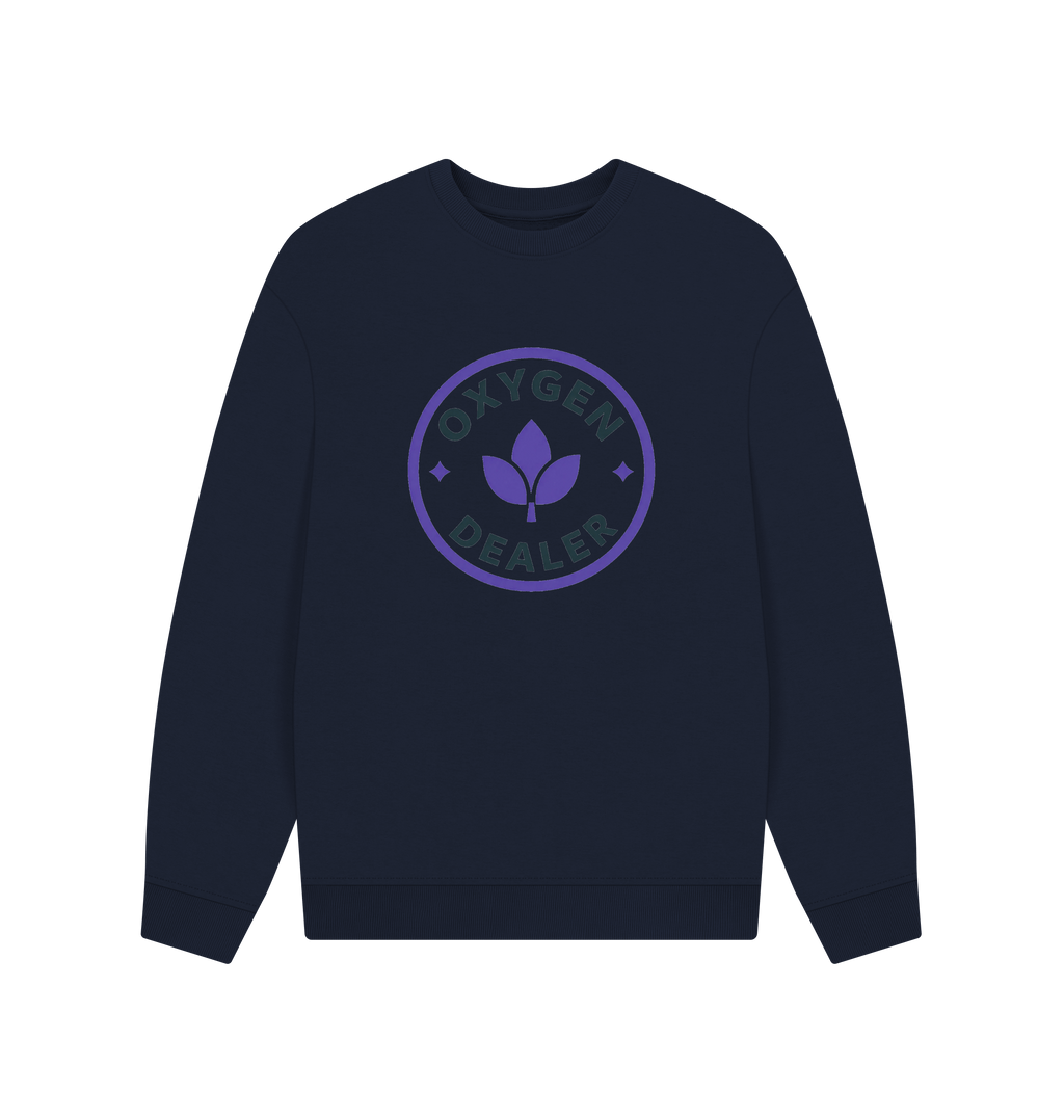 Navy Blue Printed Sweater Front