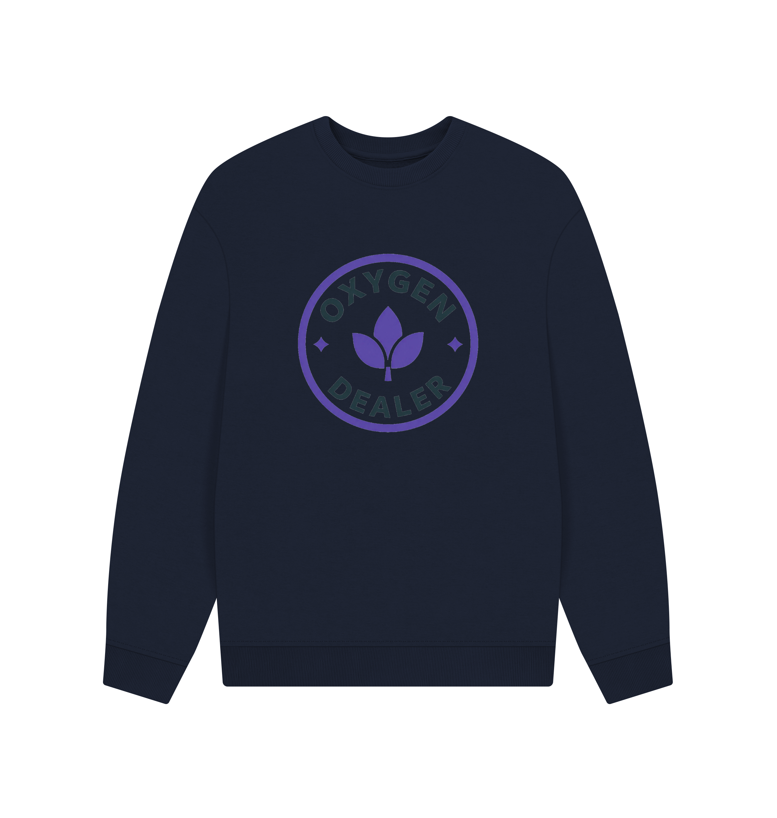 Navy Blue Printed Sweater Front