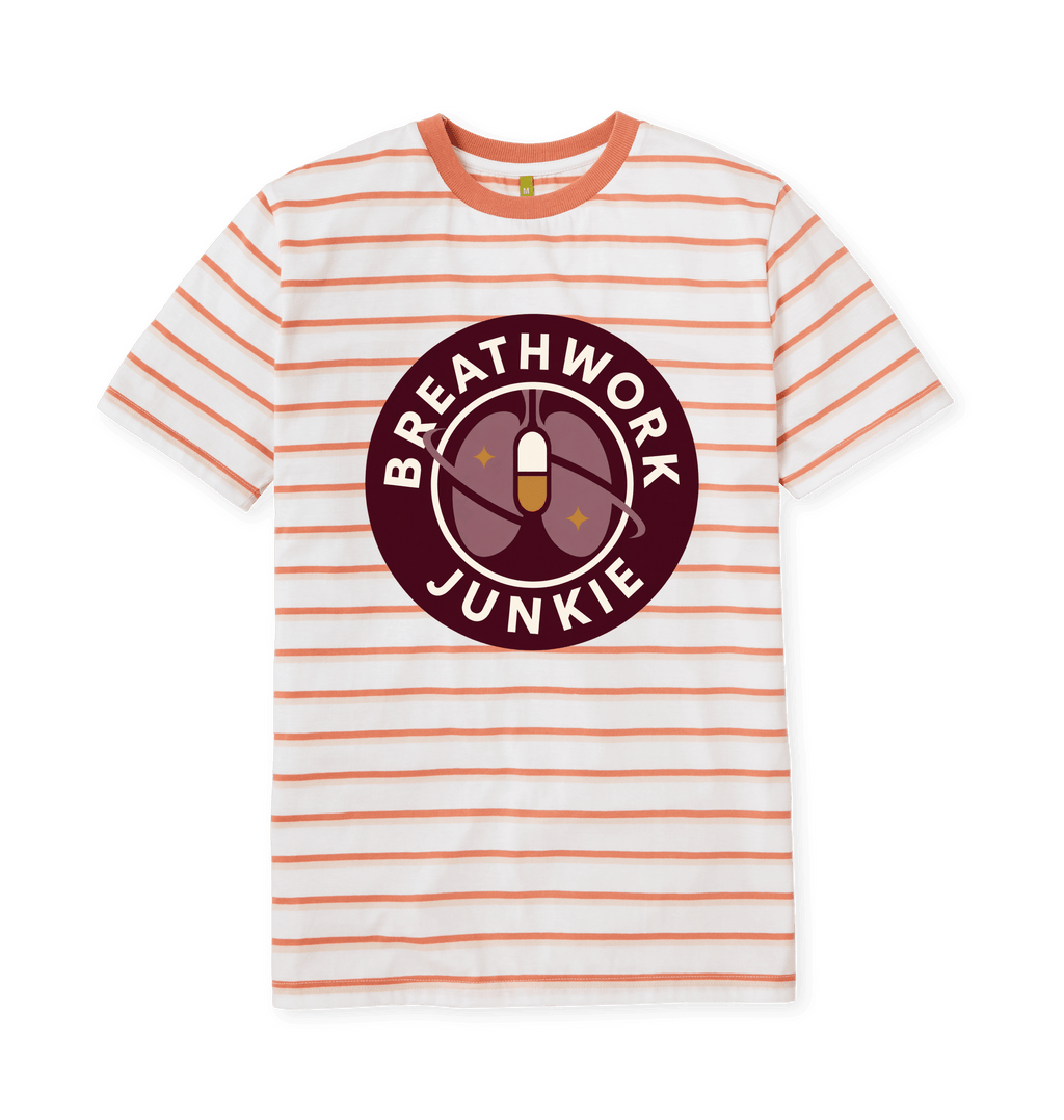 Coral Stripes Printed Premium T-Shirt Front