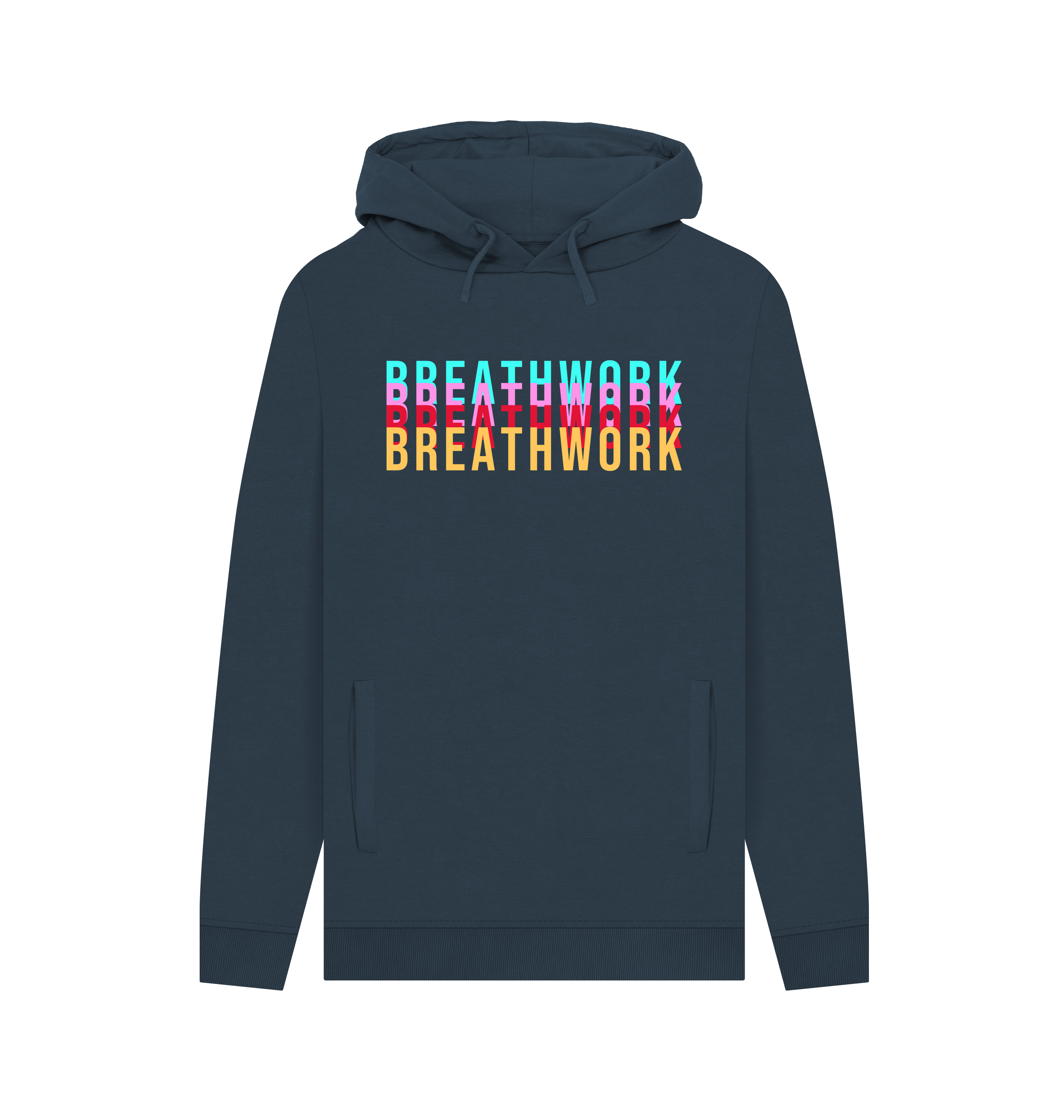 Navy Printed Hoody Front
