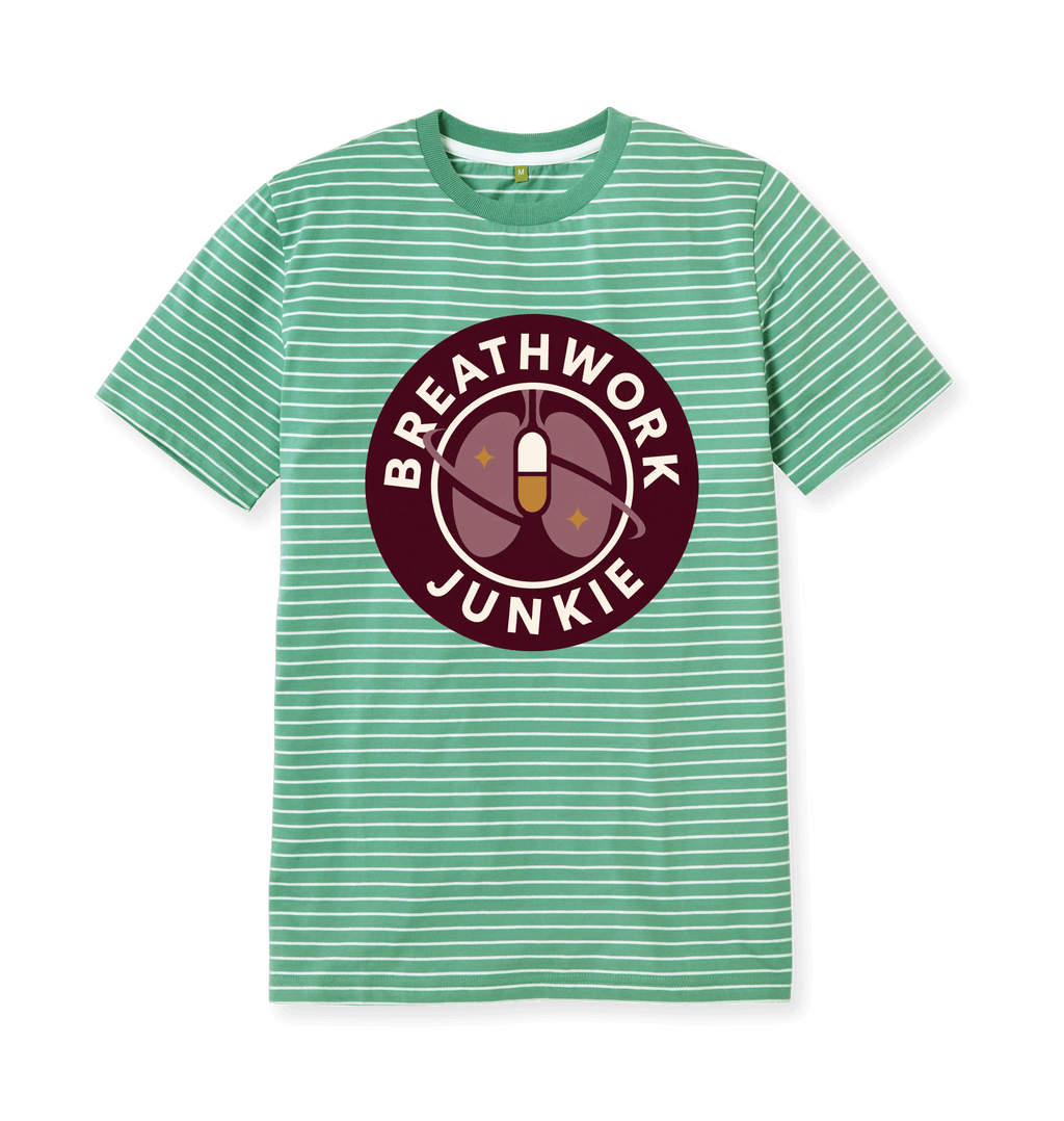 Green Stripes Printed Premium T-Shirt Front