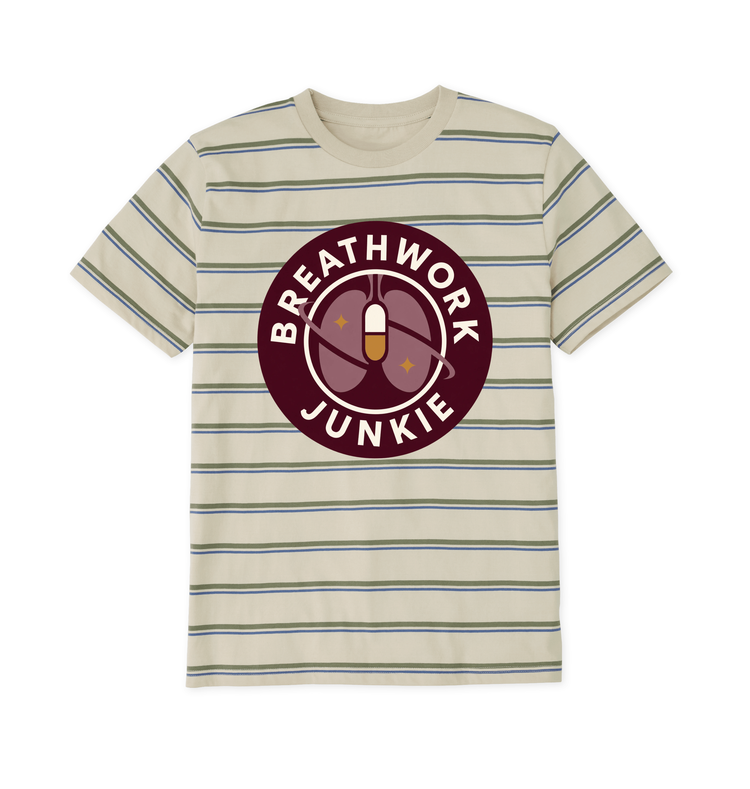 Oat & Solent Stripes Printed Premium T-Shirt Front
