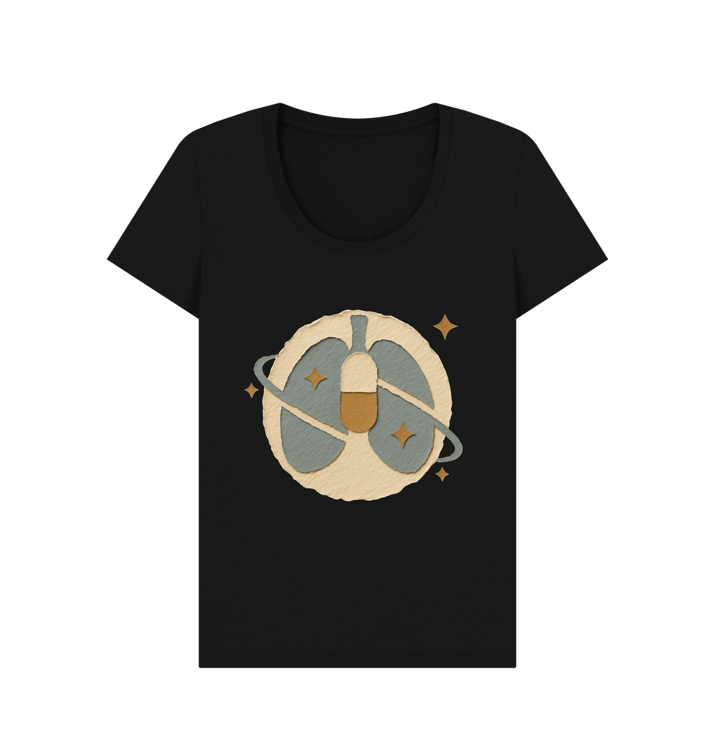 Black Printed T-shirt Front