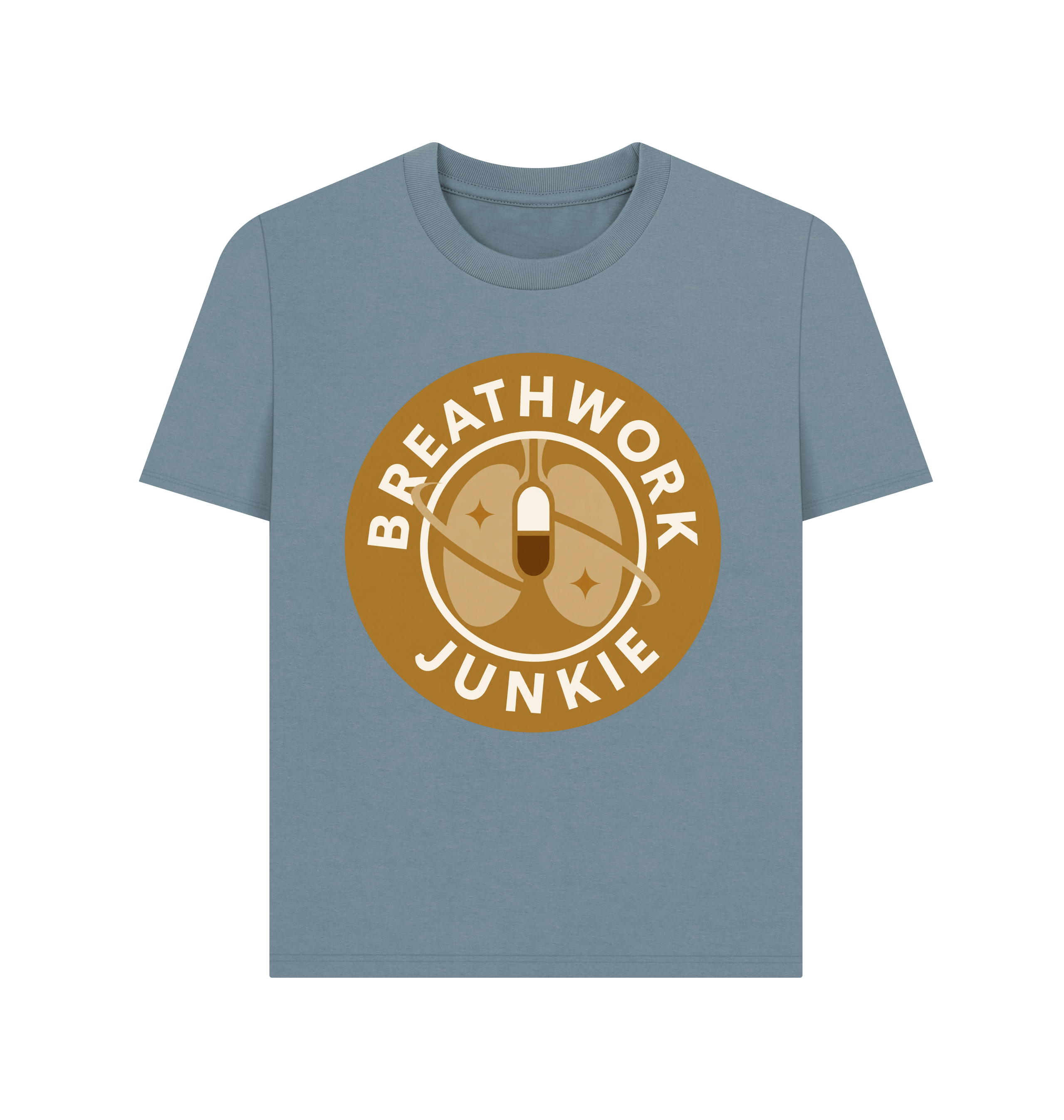 Stone Blue Printed T-shirt Front