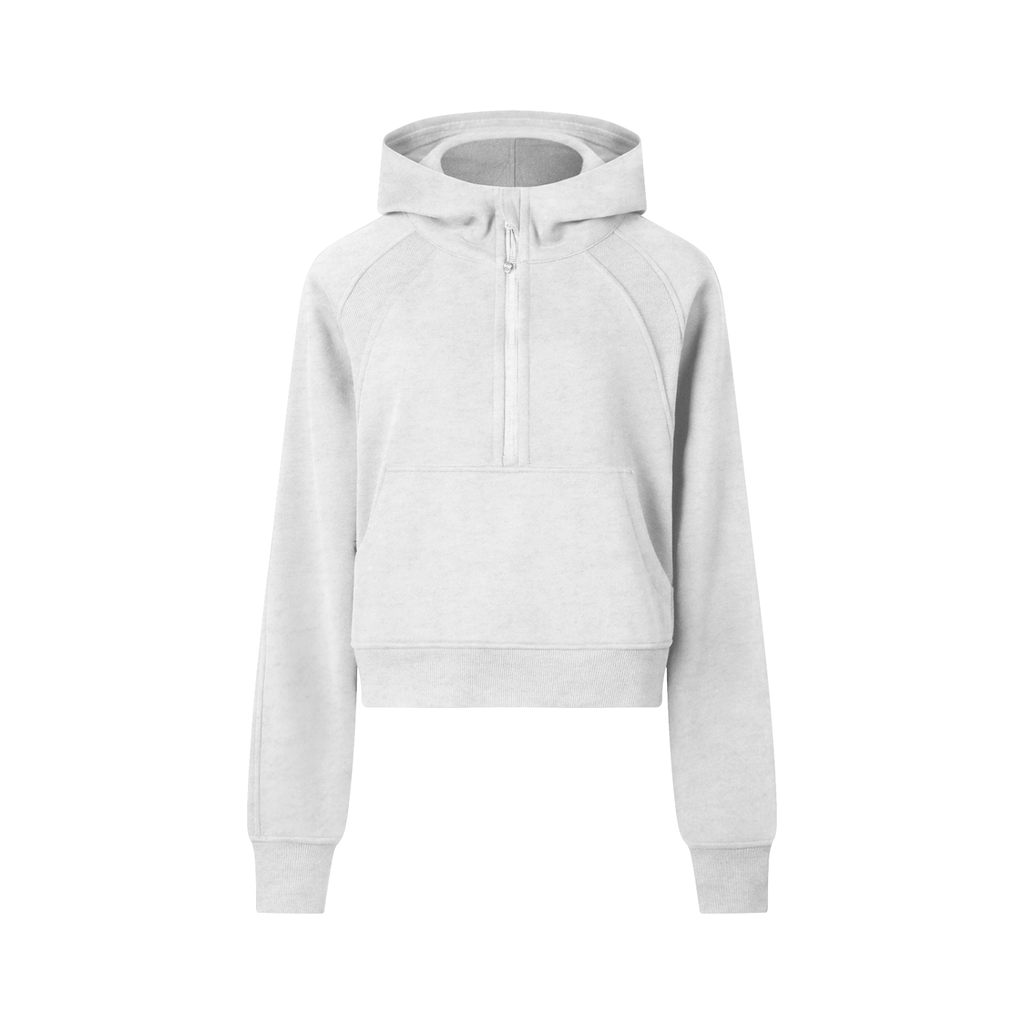 Logo Cropped Half-Zip Hoodie