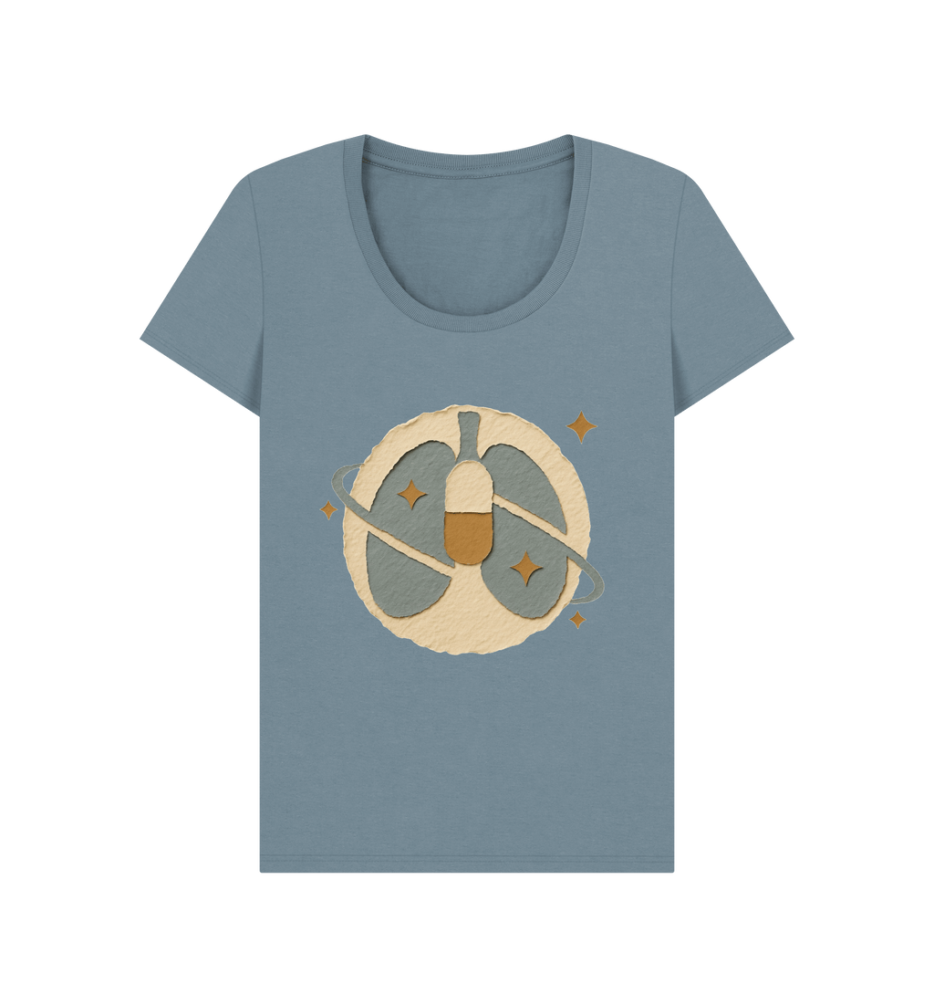 Stone Blue Printed T-shirt Front