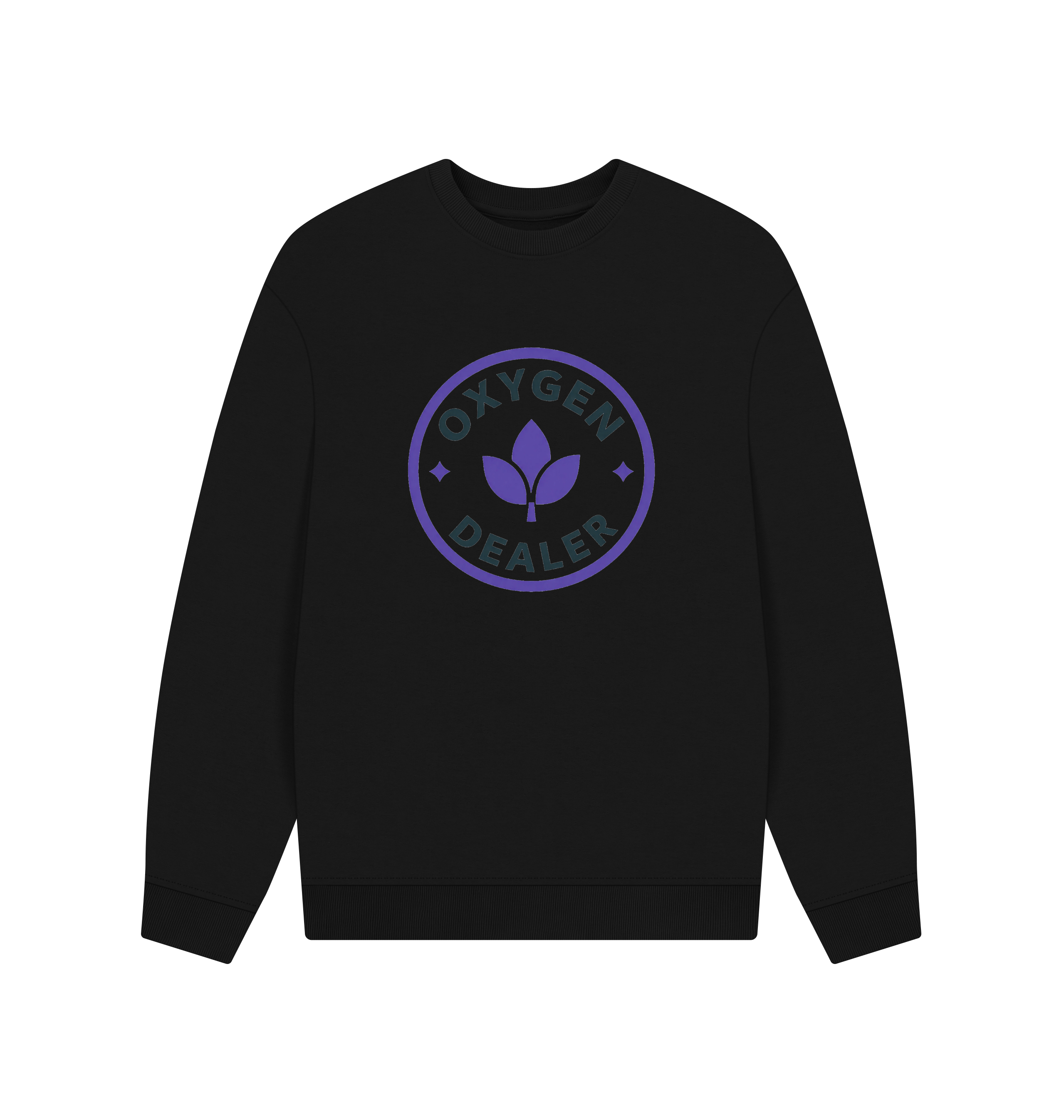 Black Printed Sweater Front