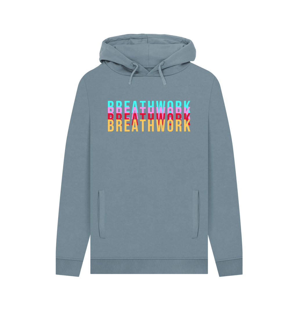 Stone Blue Printed Hoody Front