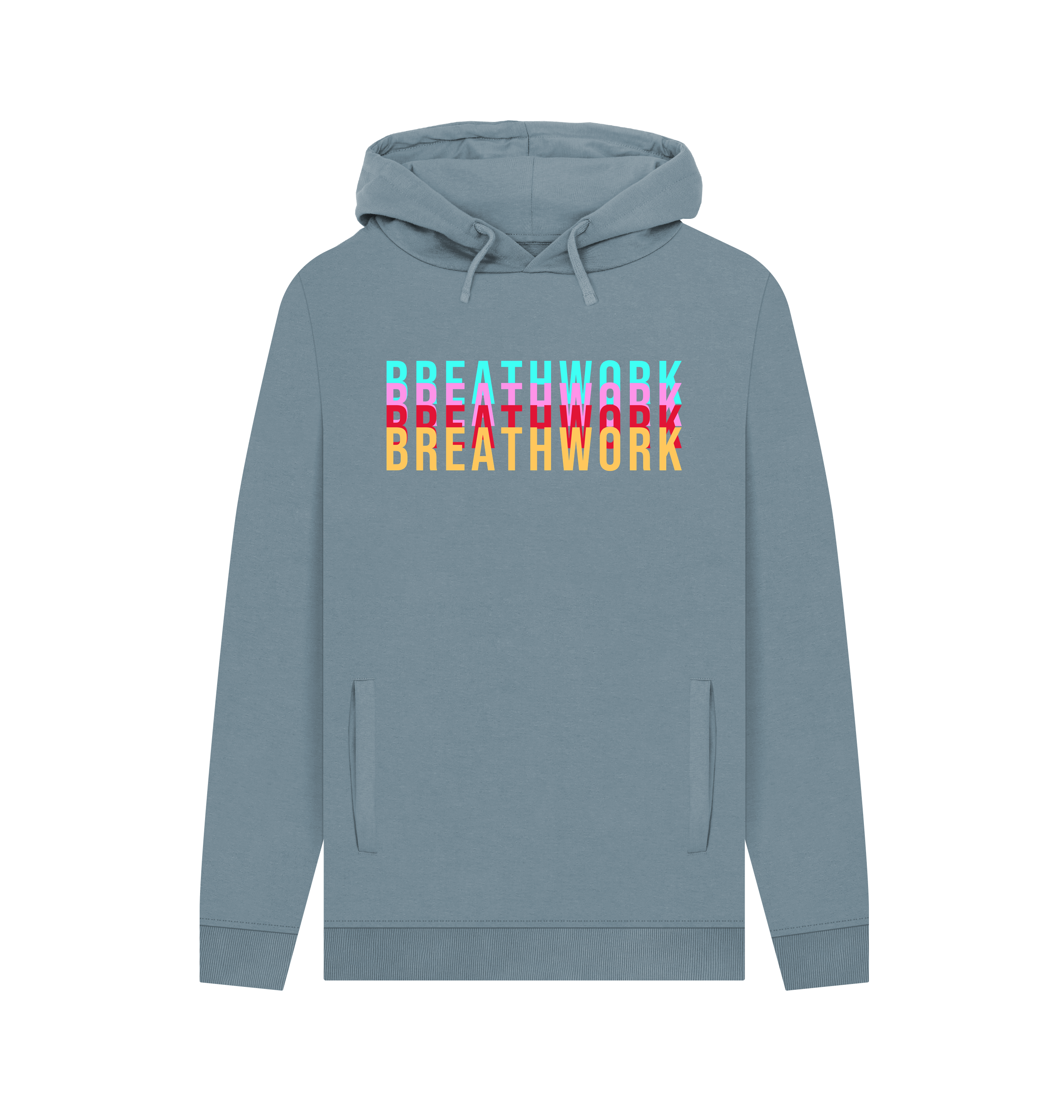 Stone Blue Printed Hoody Front