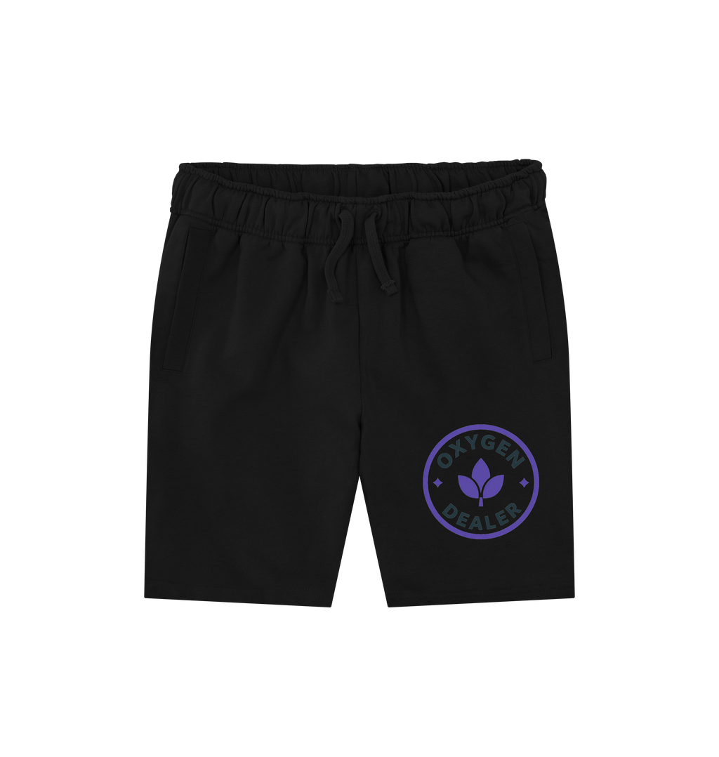 Black Printed Mens Shorts Front