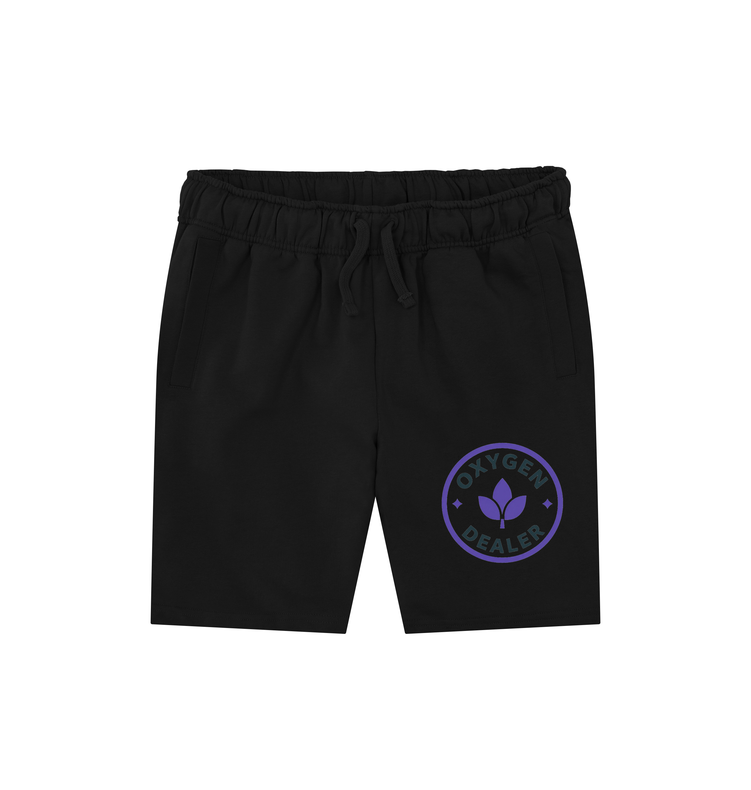 Black Printed Mens Shorts Front