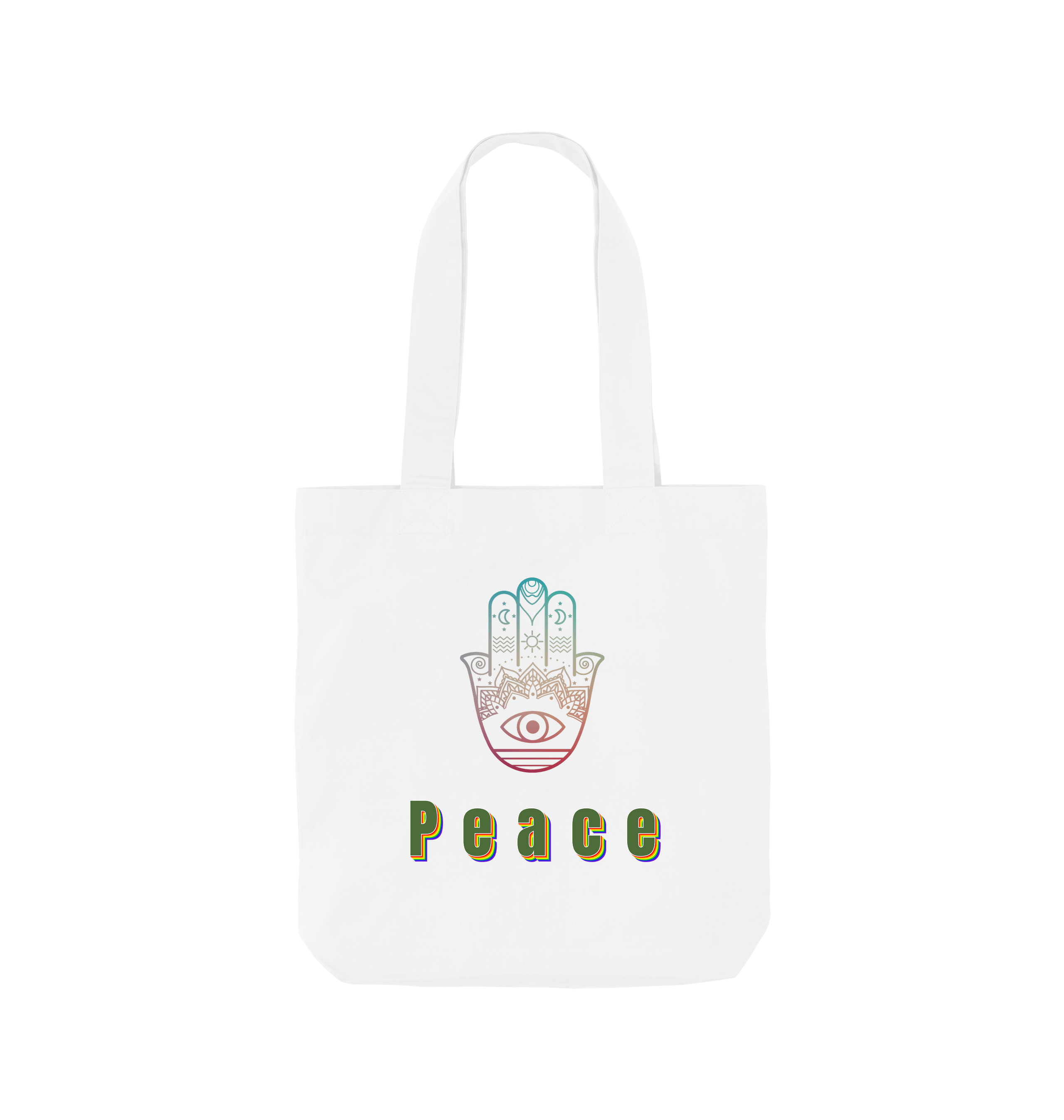 White Printed Bag Front