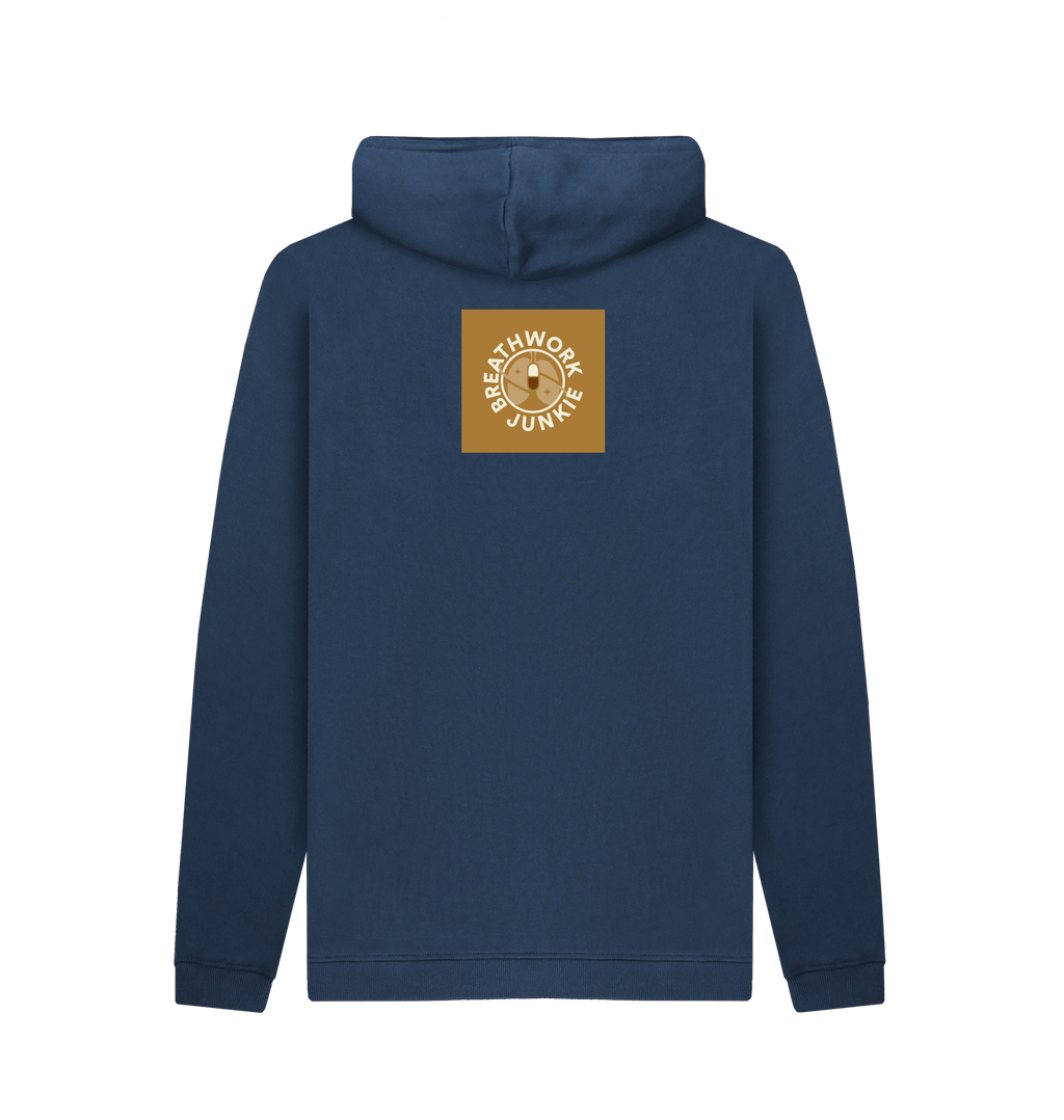 Navy Printed Hoody Back