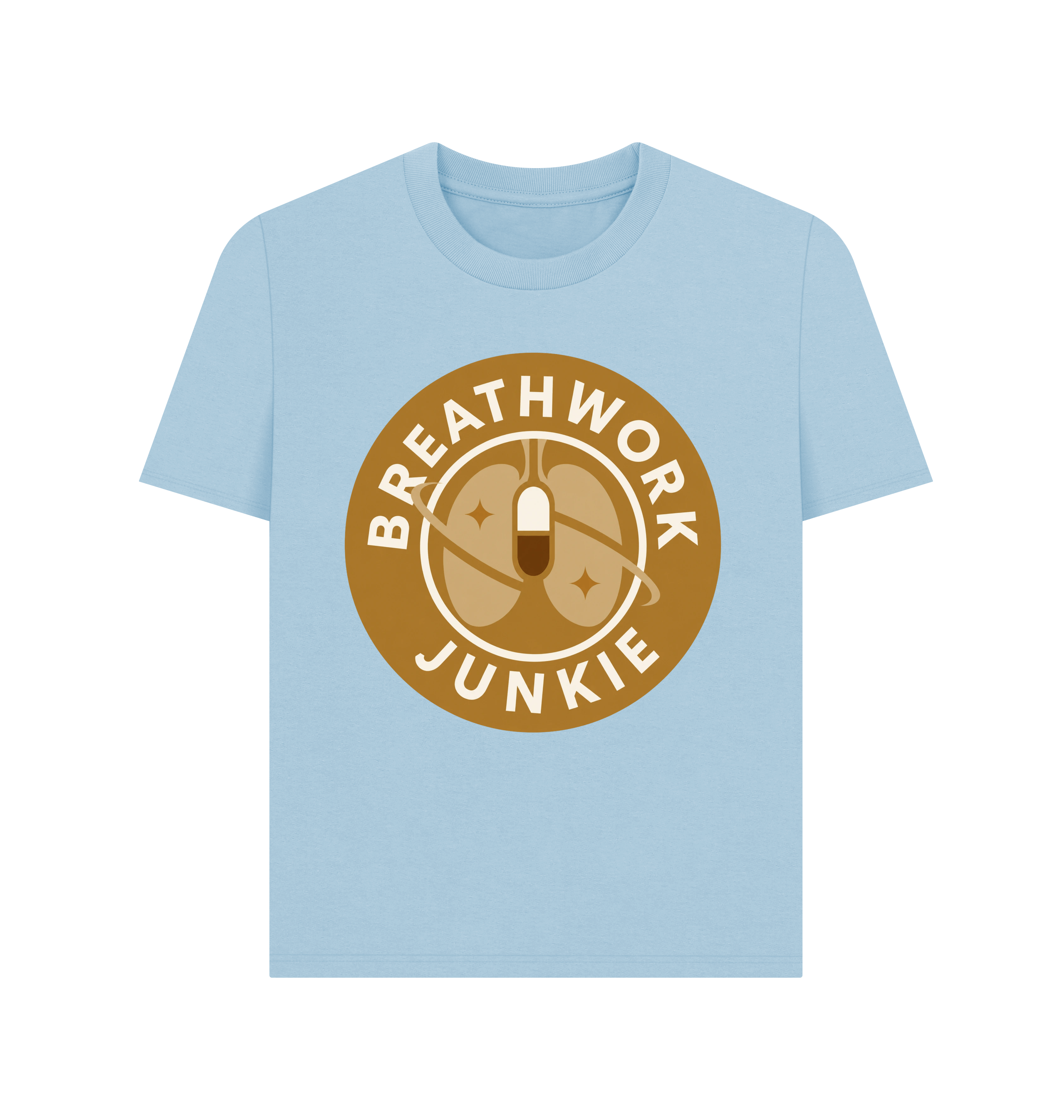 Milky Blue Printed T-shirt Front