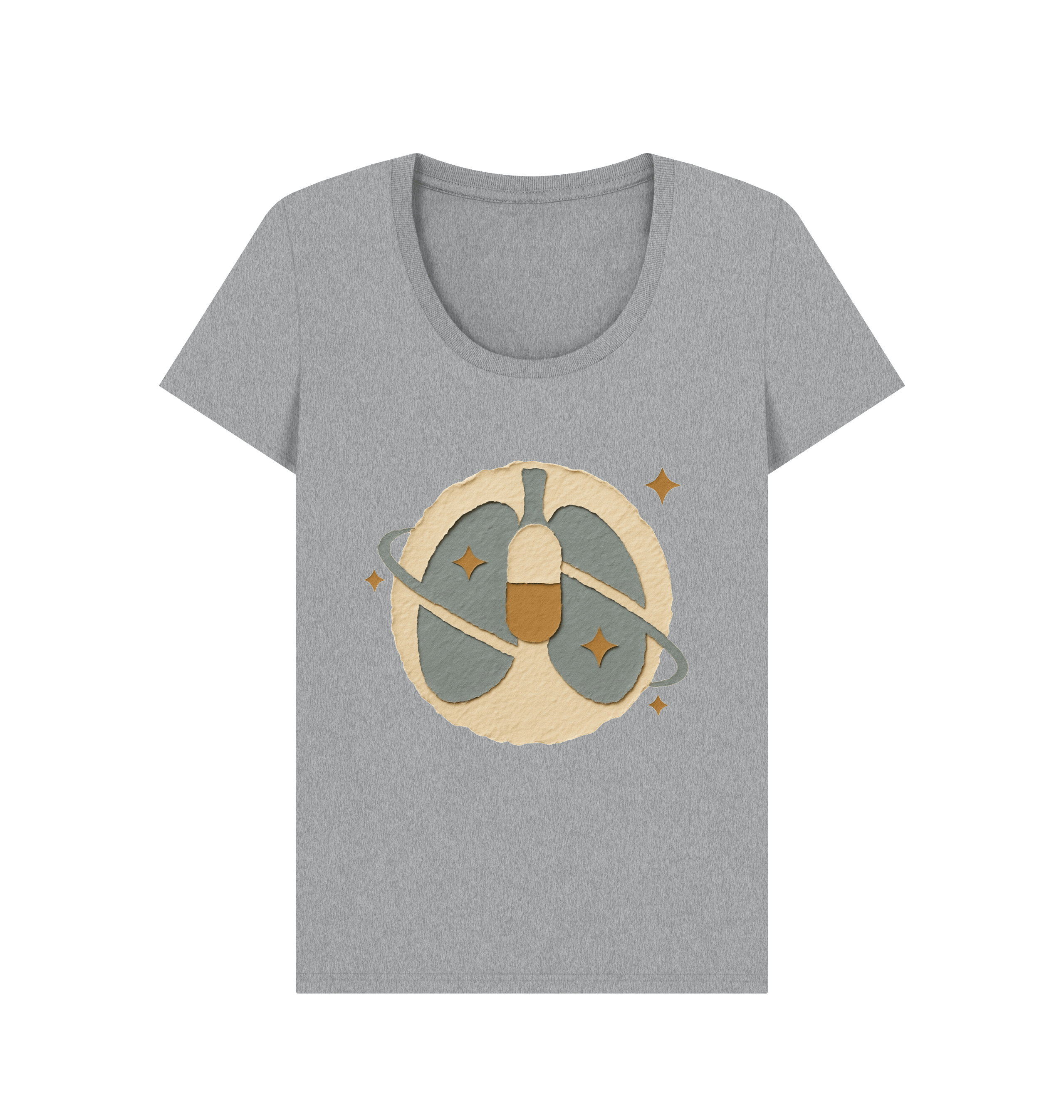 Athletic Grey Printed T-shirt Front