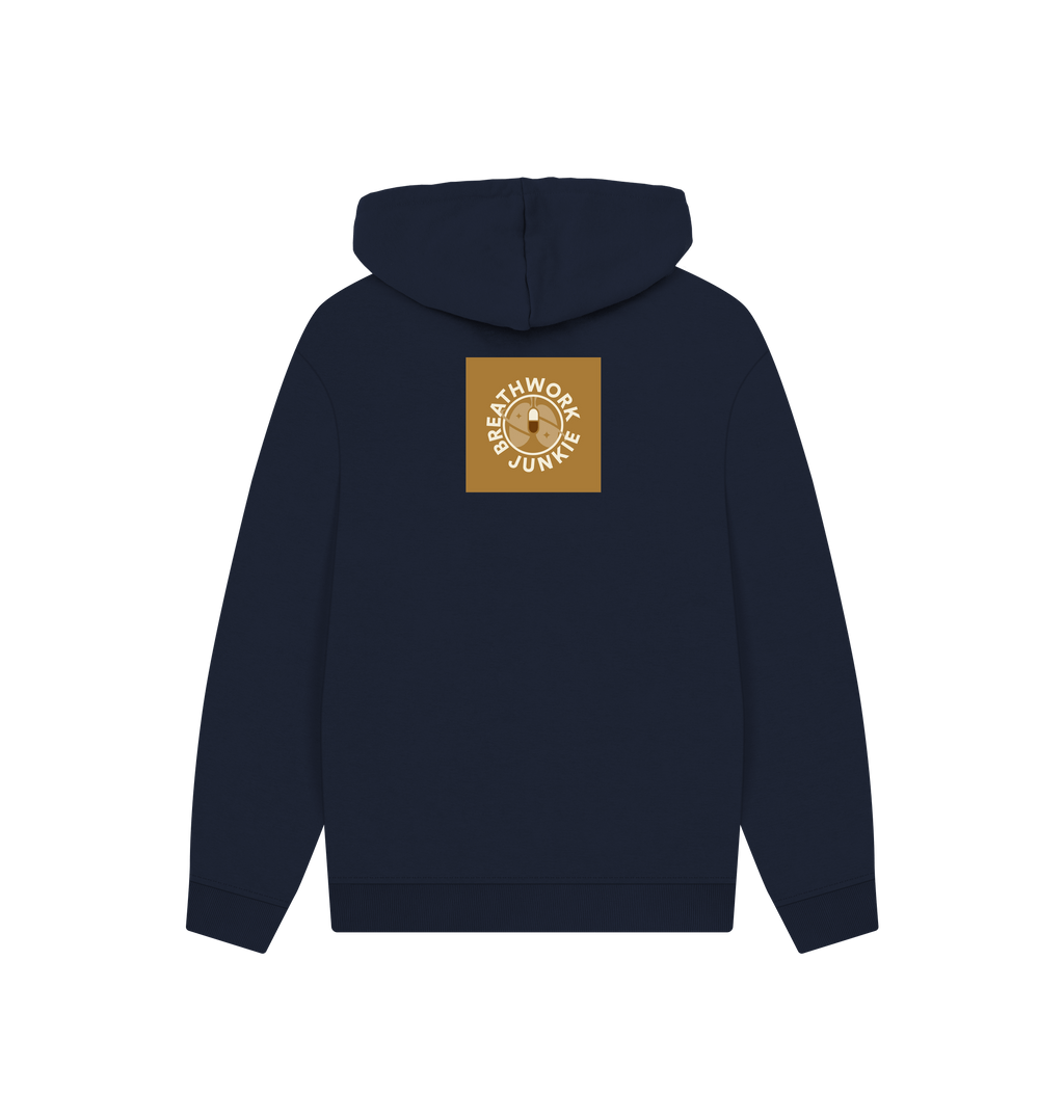 Navy Printed Hoody Back