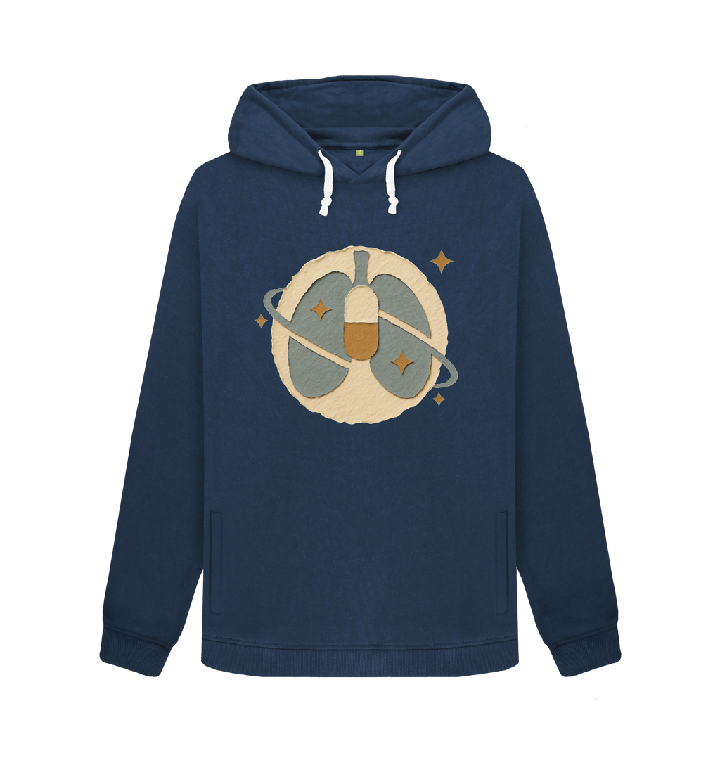 Navy Blue Printed Sweater Front