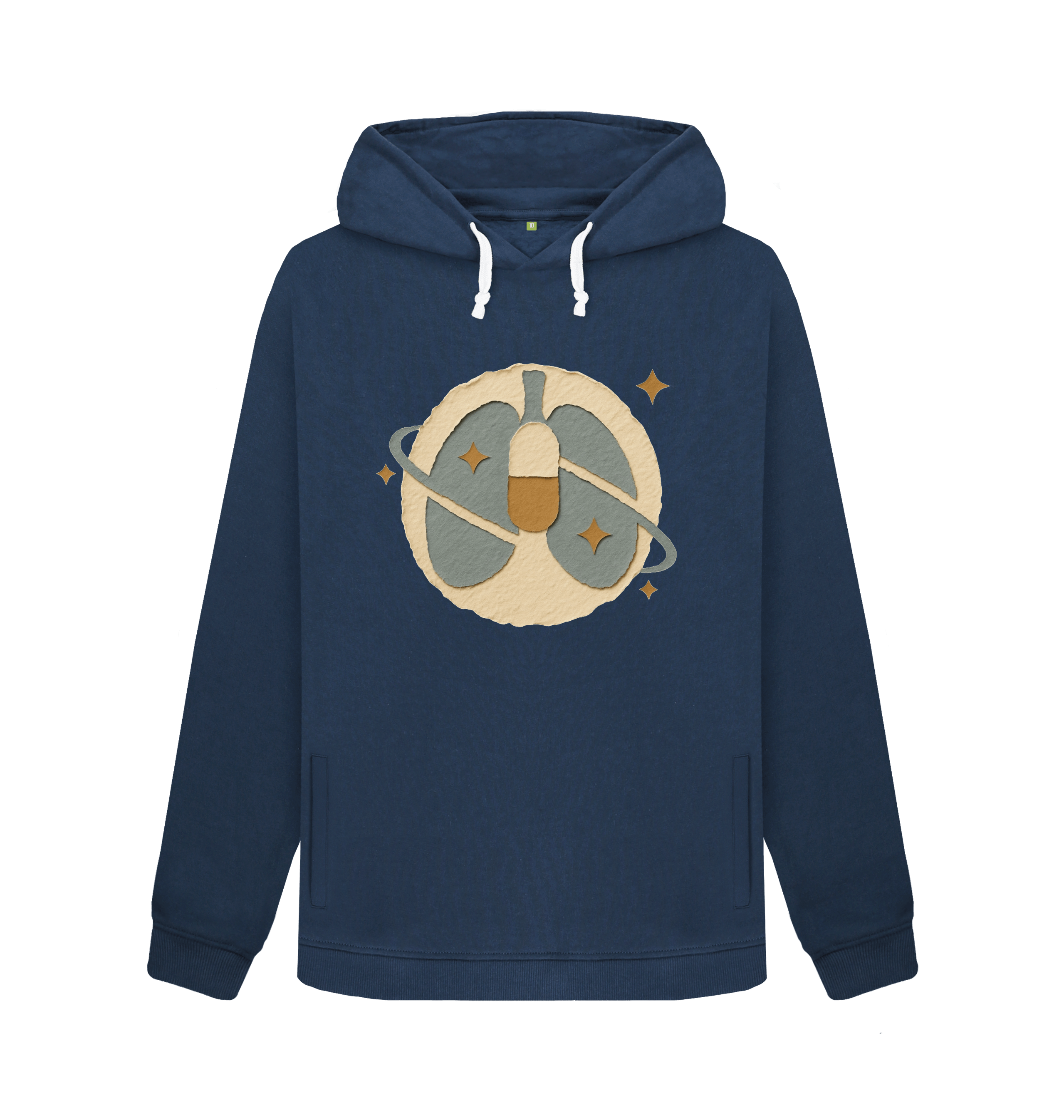 Navy Blue Printed Sweater Front