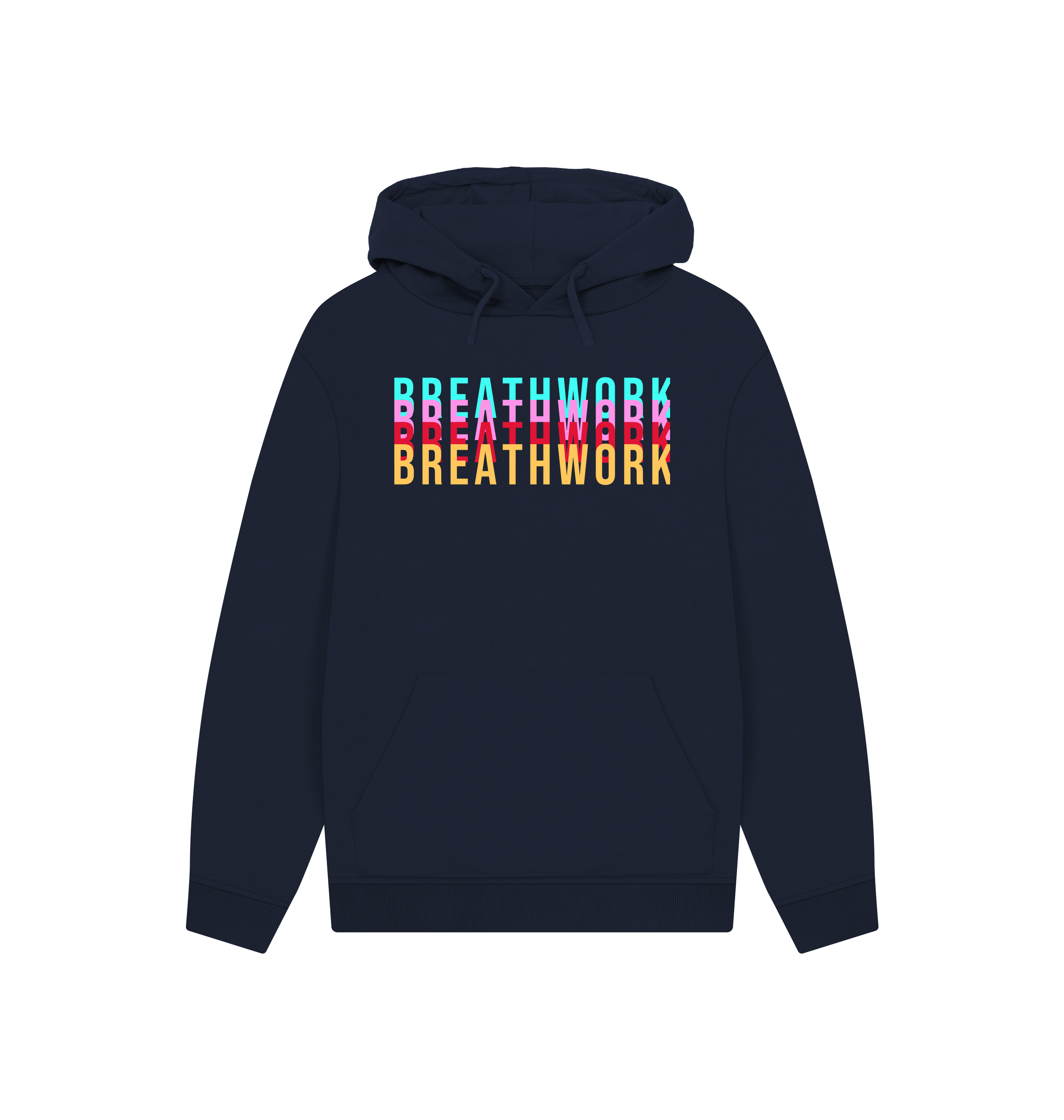 Navy Printed Hoody Front