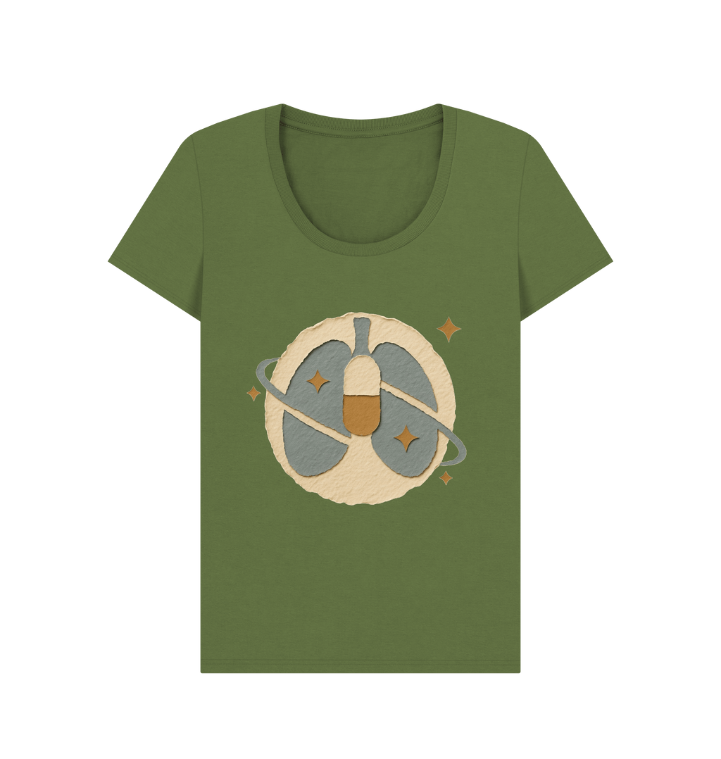 Khaki Printed T-shirt Front