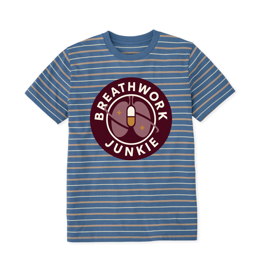 Taupe & Solent Stripes Printed Premium T-Shirt Front