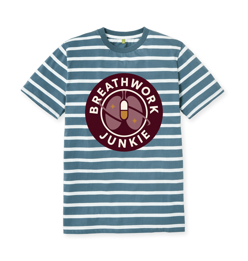 Blue Stripes Printed Premium T-Shirt Front