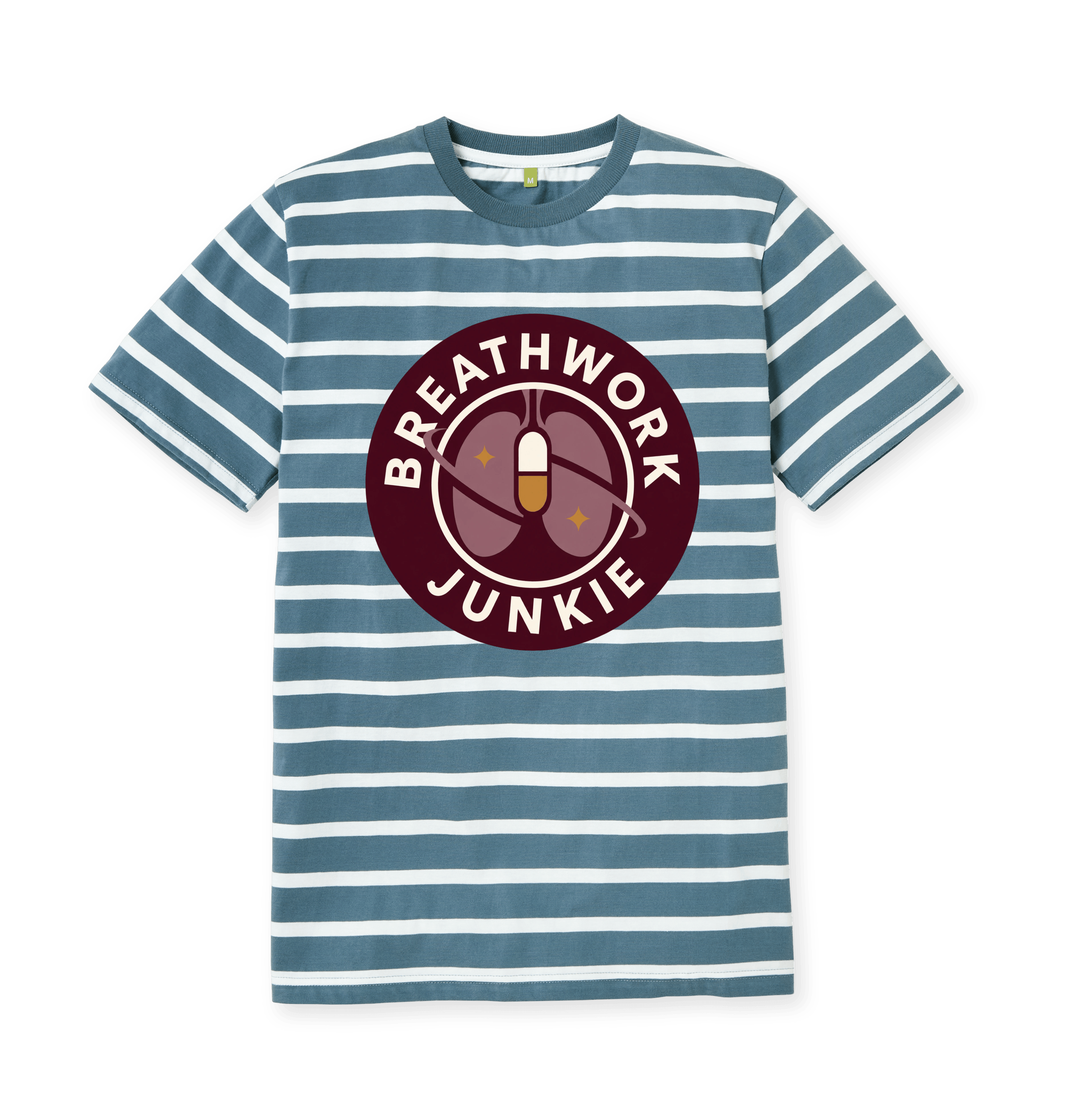 Blue Stripes Printed Premium T-Shirt Front