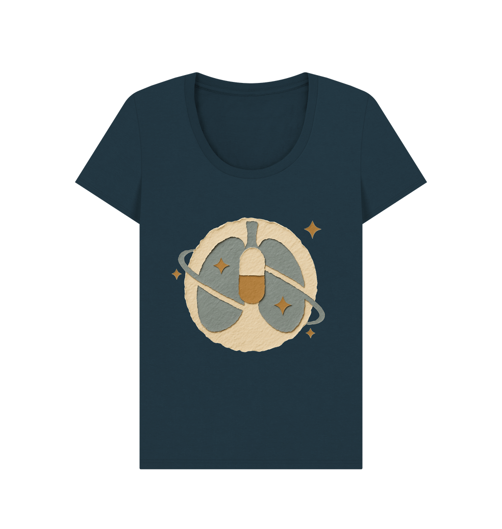 Denim Blue Printed T-shirt Front