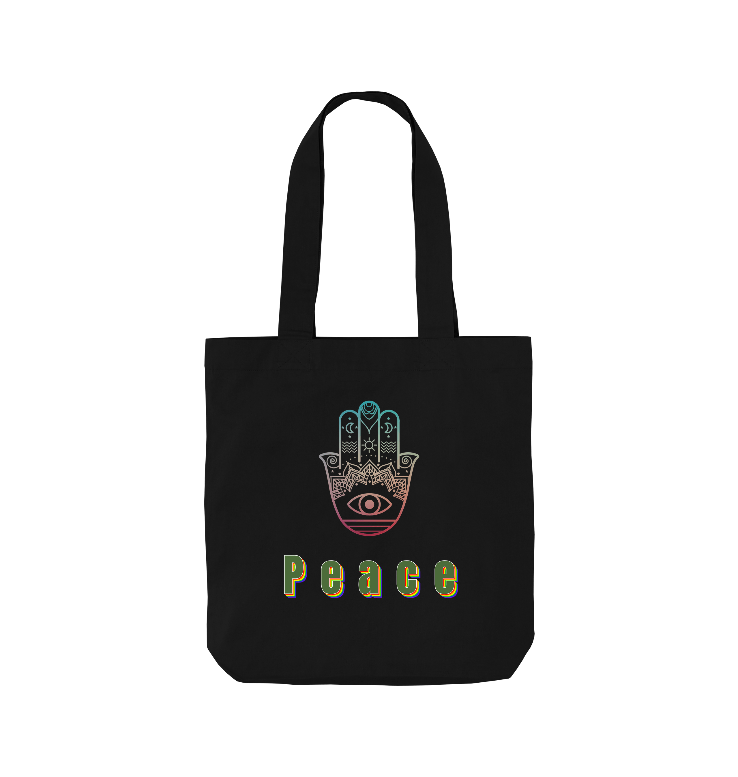 Black Printed Bag Front